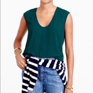 J. Crew Cap Sleeve Shirttail Blouse